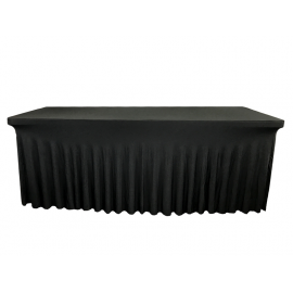 Vente Nappe Noire Juponage - Table Rectangle