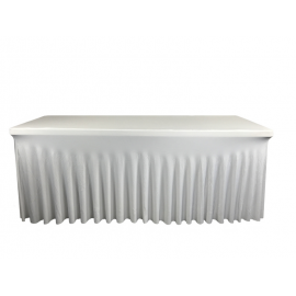 Nappe Blanche Juponage - Table Rectangle