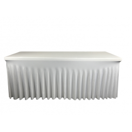 Nappe Blanche Juponnage - Table Rectangle