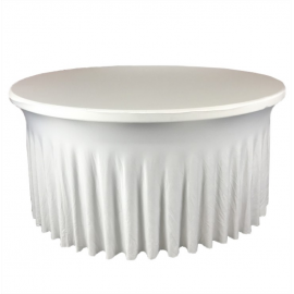Nappe avec Juponage pour Table Ronde 150 - 160 cm