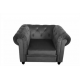 Location Fauteuil Chesterfield en Velours Argenté