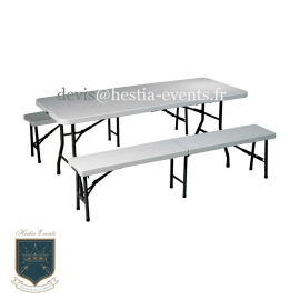 Location de Table et 2 Bancs