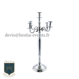 Location de Chandelier Argent pour Bougies - 80 cm