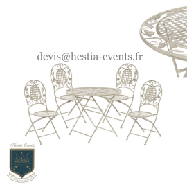 Location Table de Jardin en Fer Forgé avec Chaises