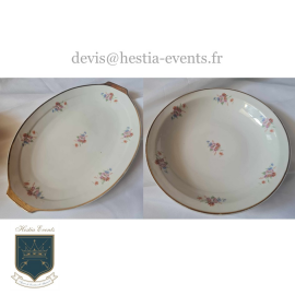 Plats de Service Ovale & Rond - Vintage Fleuri