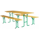 Table Rectangle en Bois avec 2 Bancs - Kermesse