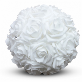 Location de Boule de Roses Blanches - Diam 15 cm
