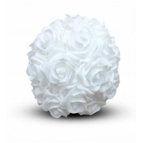Location de Boule de Roses Blanches - Diam 30 cm